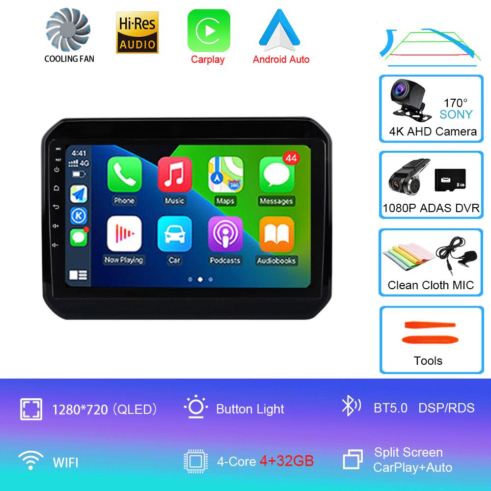 Вентилятор охлаждения Android 14 для Suzuki Ignis 2016 - 2020 GPS экран поддержка Raer камера Carplay BT автомобильный мультимедийный радио видеоплеер