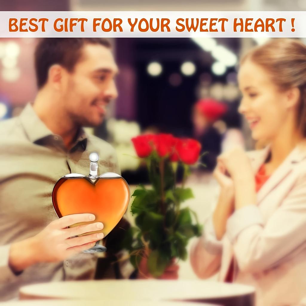 1P хрустальное стекло графин для виски в форме сердца моделирование ремесло вино бутылка виски стеклянная посуда наливной стакан для бурбона водка бренди коньяк-прозрачный воздухонепроницаемый