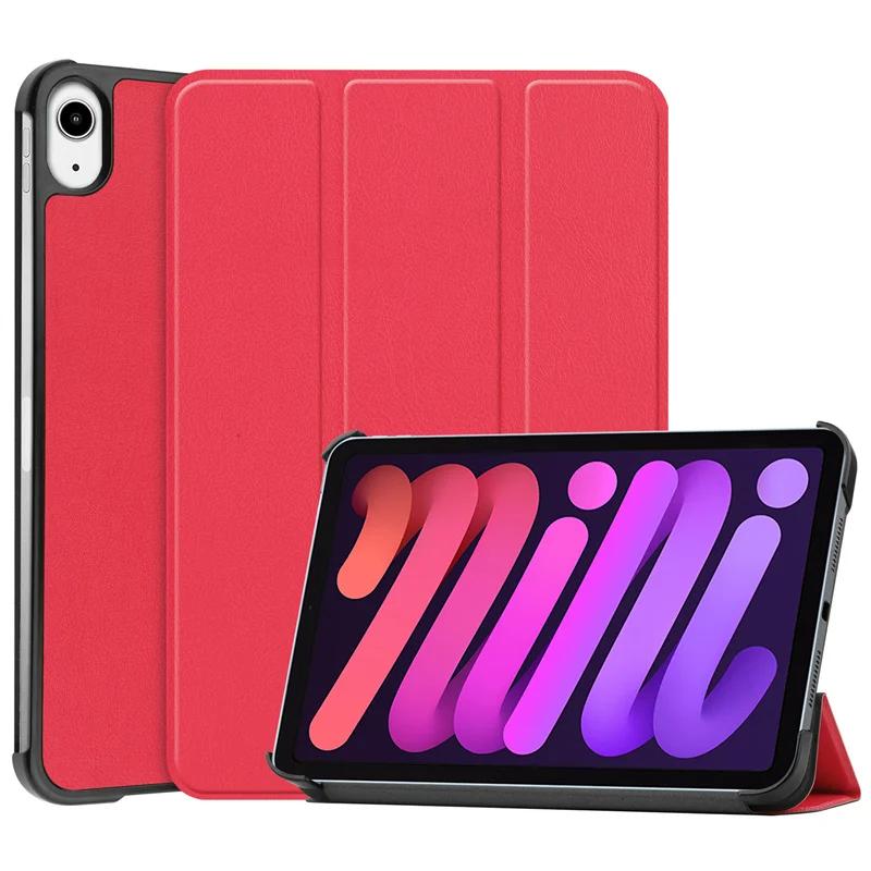 Чехол для Apple iPad Mini 7 8,3 дюйма, кожаная подставка, тройной складной чехол, жесткий смарт-чехол для iPad Mini 7 8,3 дюйма 2024, чехол, чехол, чехол, чехол