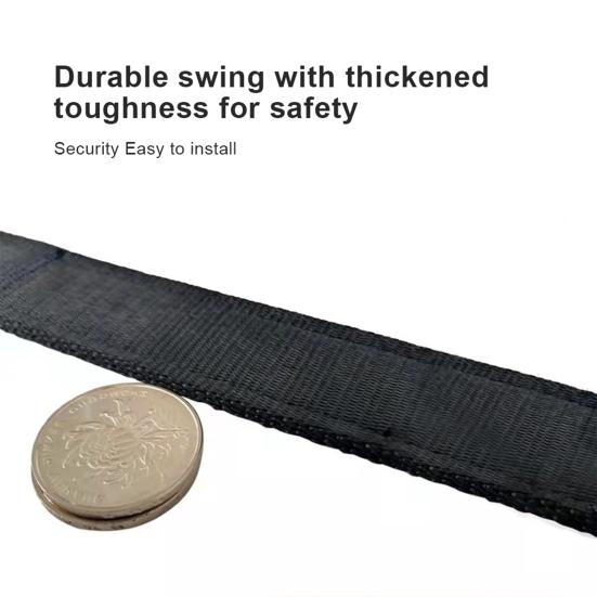 Tree Swing Strap with Metal Ring Hanging Rope with Carabiner Heavy Duty Swing Connection Belt for Outdoor Tree Swings