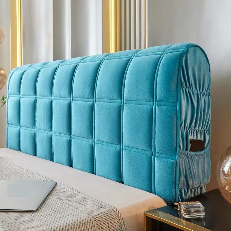 Роскошный супермягкий плюшевый стеганый чехол на голову кровати, универсальный бархатный защитный чехол на спинку кровати, утолщенный стеганый чехол на изголовье кровати