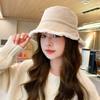 Lamb Wool Fisherman Hat Autumn and Winter Double Sided Basin Hat Fashionable and Versatile Plush Bucket Hat Warm and Cold Proof Hat
