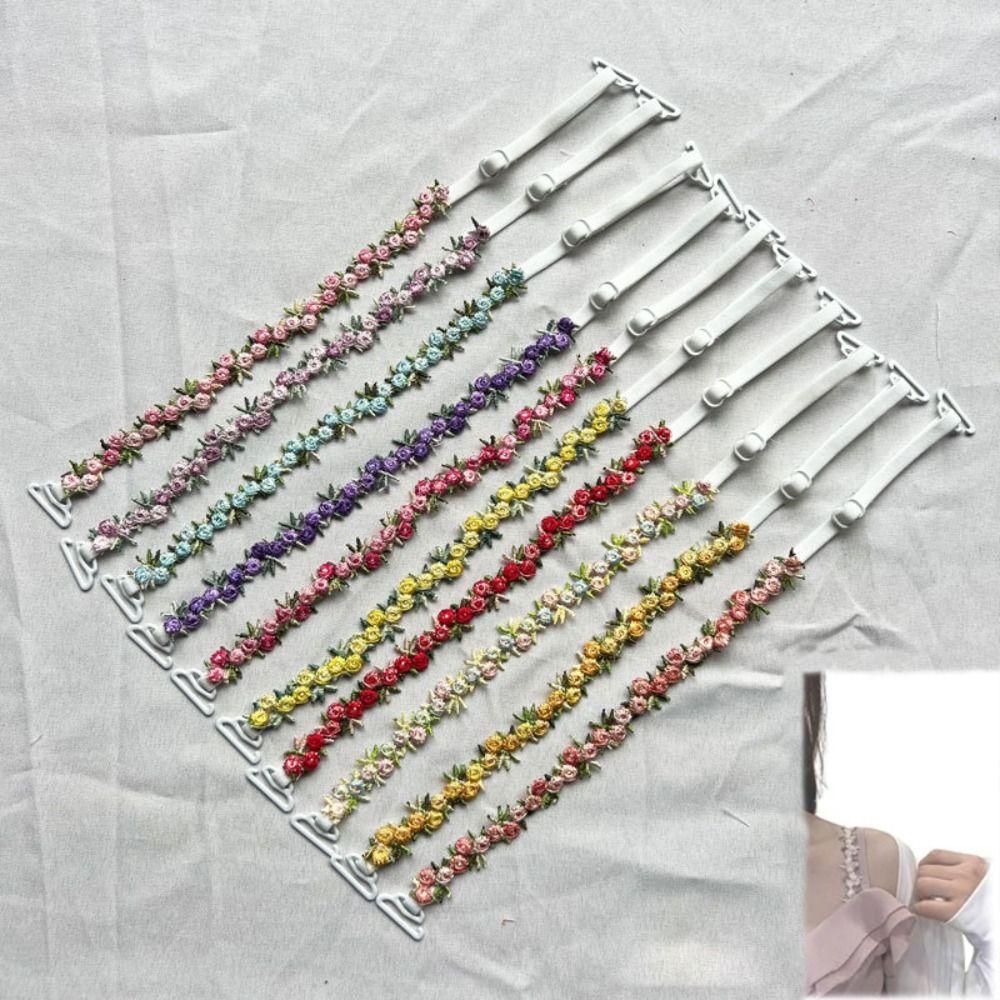 Lace Floral Bra Straps Polyester Bra Straps Replacement New Floral Shoulder Belts