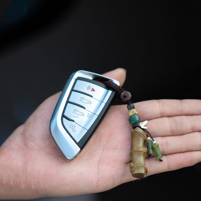 Восходящий с сандалом и бамбуковым узлом, подвеска-ключ, брелок для машины в ретро китайском стиле, женская парная подвеска