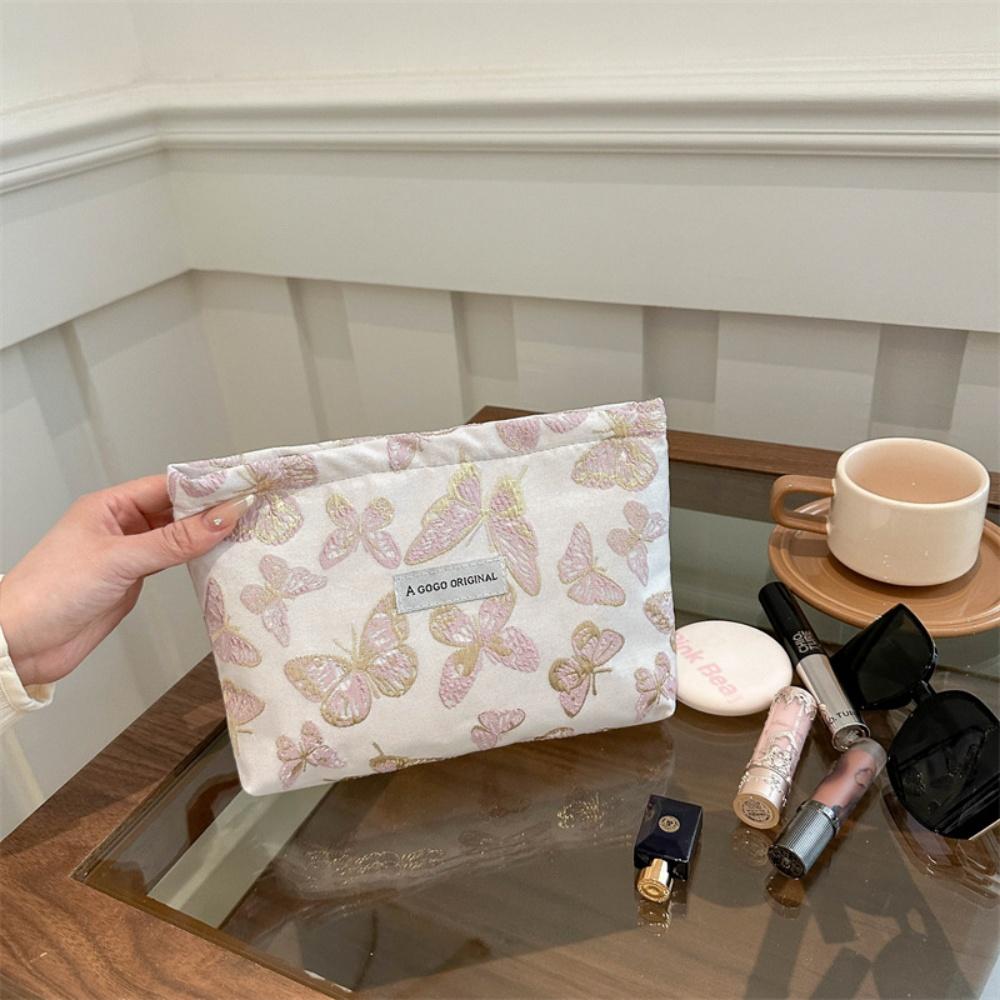 Canvas Storage Bag Multifunctional Butterfly Makeup Bag Travel Toiletry Clutch Portable Butterfly Cosmetic Bag For Gift For