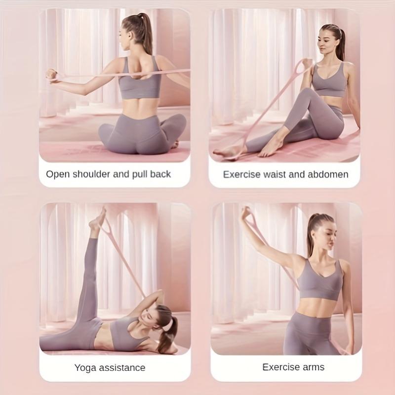 1pc 8-Shaped Silicone Yoga Resistance Band - Elastic Fitness Stretching Rope for Back, Waist, Arm Exercise - Ideal for Home, Gym, Outdoor Workouts