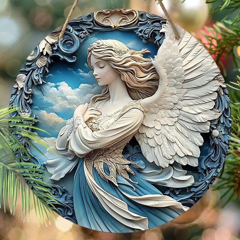 Pendant with Angel Pattern, Decoration of Home Walls or Doors, 2d Flat Wooden, Christmas Decoration, Gifts for Friends and Family