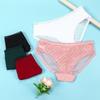 Low Waisted Women's Triangle Panties Ice Silk Stripes Seamless Large Size Sexy Lace Transparent Underwear
