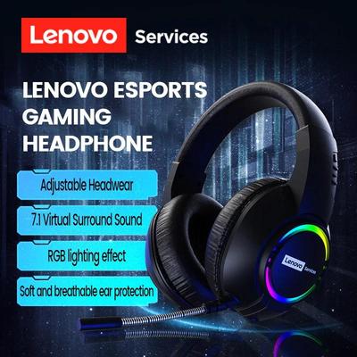 Lenovo E08 Киберспортивная игровая гарнитура для ПК, ноутбуков, 7.1 объемный звук, проводные наушники, низкая задержка в играх, вкладыши, подарок