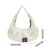 Women Bag Large Capacity Shoulder Bag Fashion Handbag Casual Dumplings Bag Girls Commuting Bag Retro Outdoor Bag  White