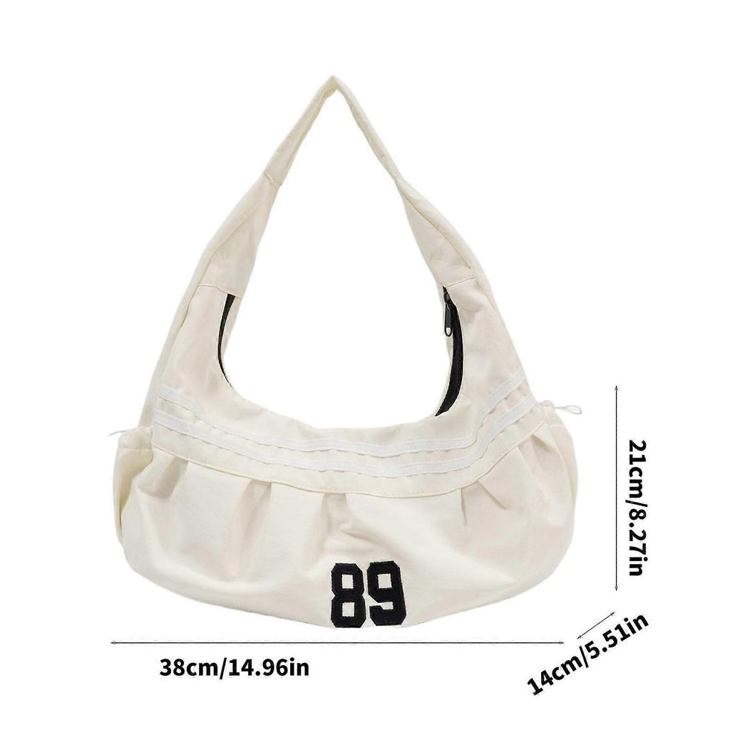 Women Bag Large Capacity Shoulder Bag Fashion Handbag Casual Dumplings Bag Girls Commuting Bag Retro Outdoor Bag  White