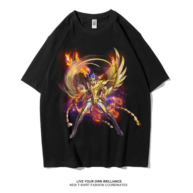 Японское аниме Saint Seiya Золотой Зодиак Спорт рок Фитнес кэжуал хип-хоп мужской топ Футболка с коротким рукавом женская футболка пара