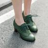 Q/Women's High Heels, Spring Style British Style Thick Heels, Oversized Retro Low Top Shoes