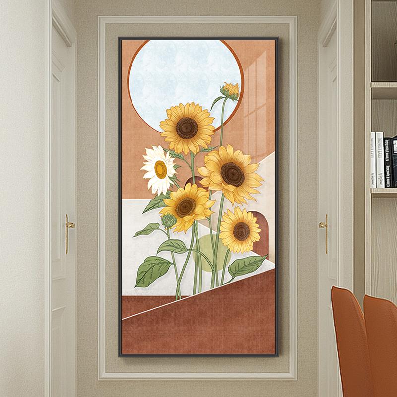 Скандинавский холст с подсолнечником, картина с цветочным пейзажем, постеры с растениями и листьями, принты, украшение для гостиной, крыльца, настенное искусство Cuadros