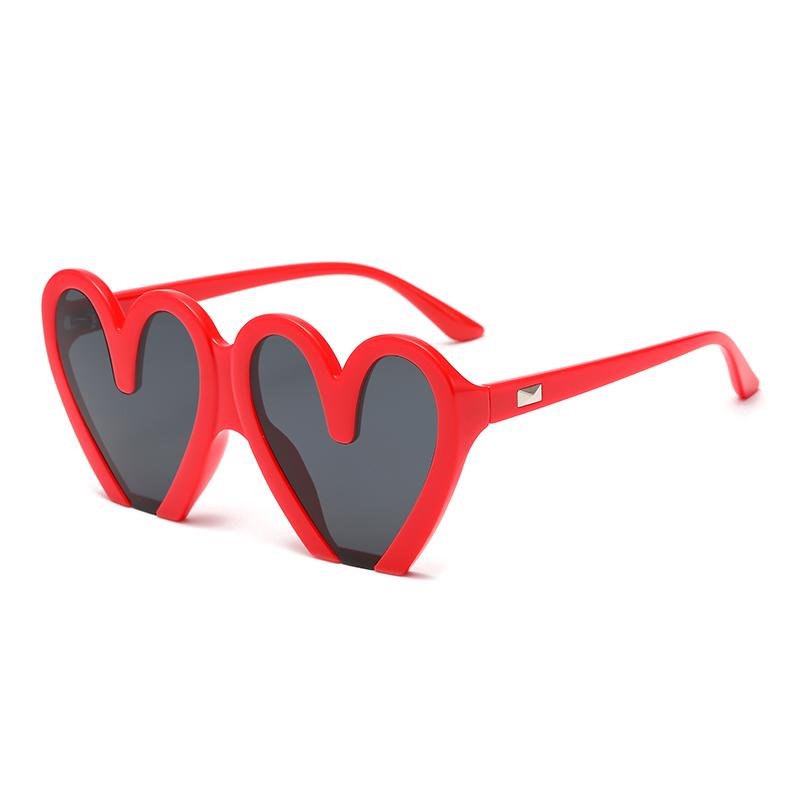 Fashion New Peach Heart Sunglasses Female Trend Personality Party Large Frame Sun Glasses Street Photo Eyelasses