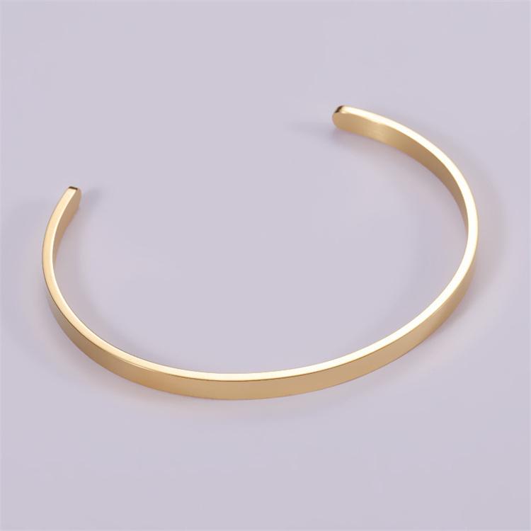 New style custom bracelet fashion stainless steel C-shaped open bracelet high quality ladies cuff bracelet