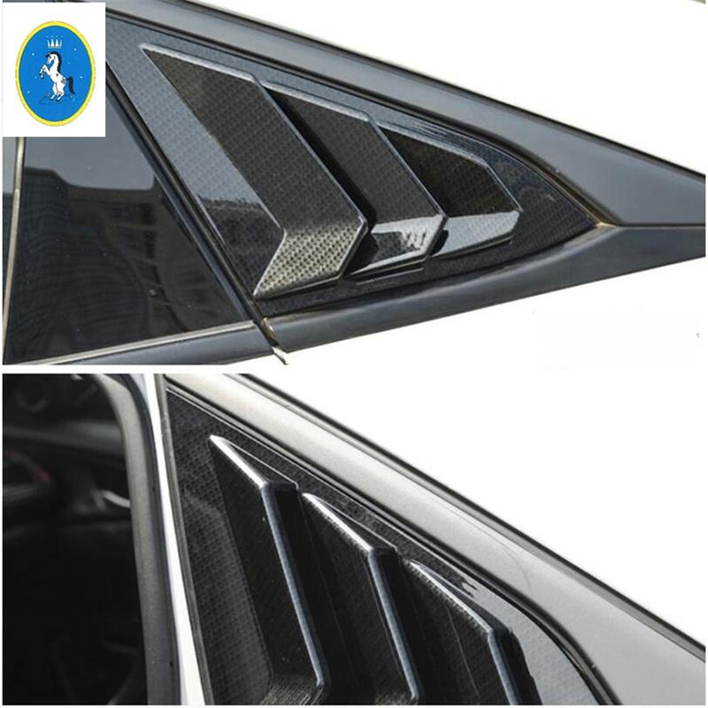 Auto Rear Window Pillar C Post Vent Louvers Scoop Decor Panel Cover Trim For Honda Civic Sedan 2016 - Interior Accessories