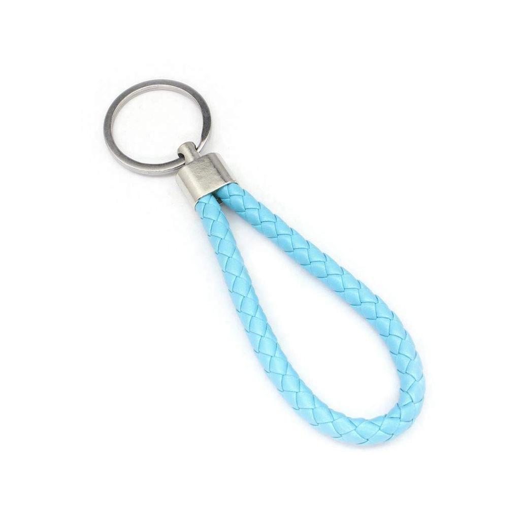 UNI STONE Selectable Color Key Ring Braided Strap Leather Holder