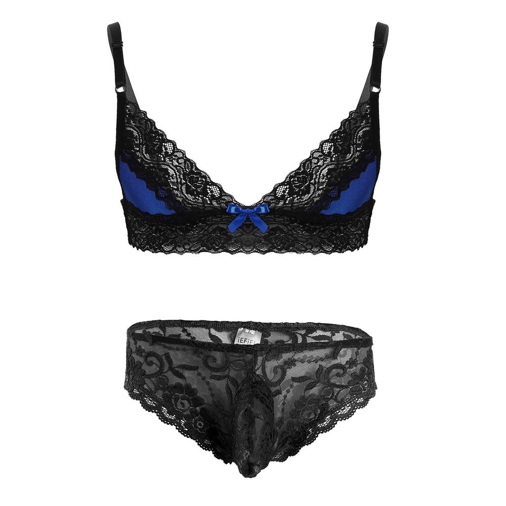 Мужской комплект нижнего белья Sissy, регулируемые бретели, бюстгальтер, топ с трусами, нижнее белье для сна, одежда для сна