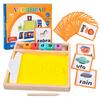 Montessori Teaching Aids Wooden Sandbox Letter Strokes Children's Sand Drawing Pen Controlled Sensory Games Set Souptoy