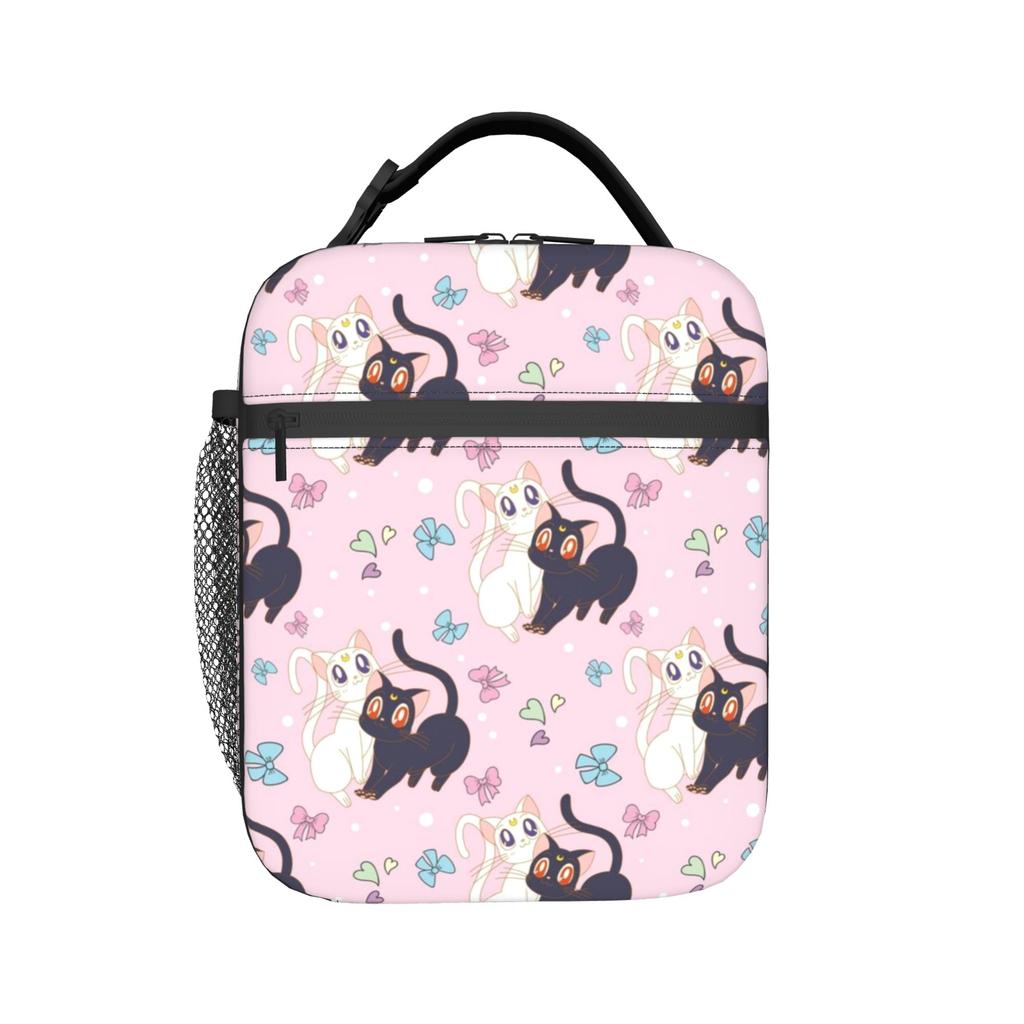 Usagis Tsukinos Cartoon Moon Cat Thermal Insulated Lunch Bag for Work Portable Bento Box Men Women Thermal Cooler Lunch Boxes
