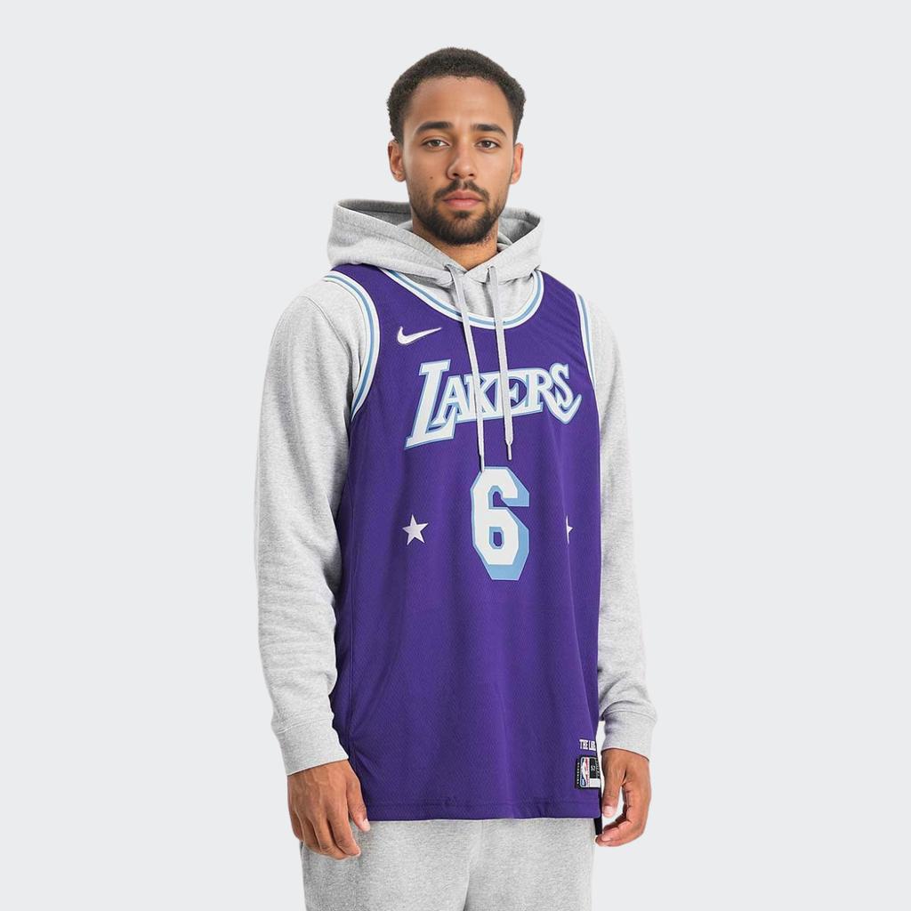 Nike NBA Lakers Lebron James City Edition Джерси Фиолетовый V1 Мужская уличная одежда DB3635-506
