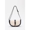 Black-cream Shk92 Lock Detailed Artificial Leather Single Compartment Snap Fastener Hand, Arm And Shoulder Bag L:15E:25 W:6