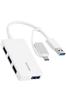 ELECOM USB-хаб на 4 порта, 5 Гбит/с, адаптер Type-C, компактный, порты, белый, U3H-CA4004BWH