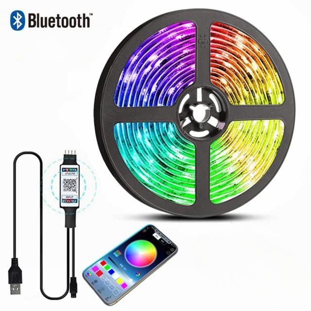 Светодиодные ленты Bluetooth SMD5050 Управление телефоном Неоновая ледяная подсветка с 24-клавишной лампой для украшения спальни Подсветка телевизора DC5V Декор комнаты