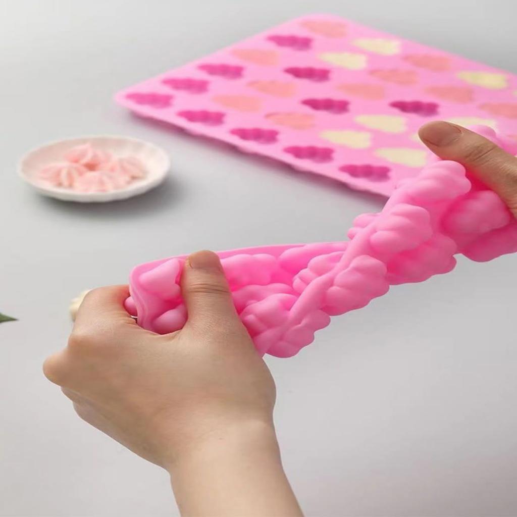 2 cloud-shaped silicone molds for baking desserts 1 36 clouds +1 8 clouds pink silicone molds
