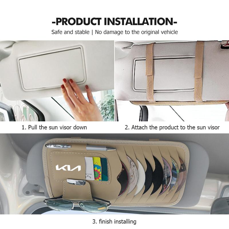 For KIA Car Sun Visor NFKD6 Glasses Clip CD Storage Box Card Holder Auto Accessories Stinger Optima Cerato Soul Venga Forte Spectra
