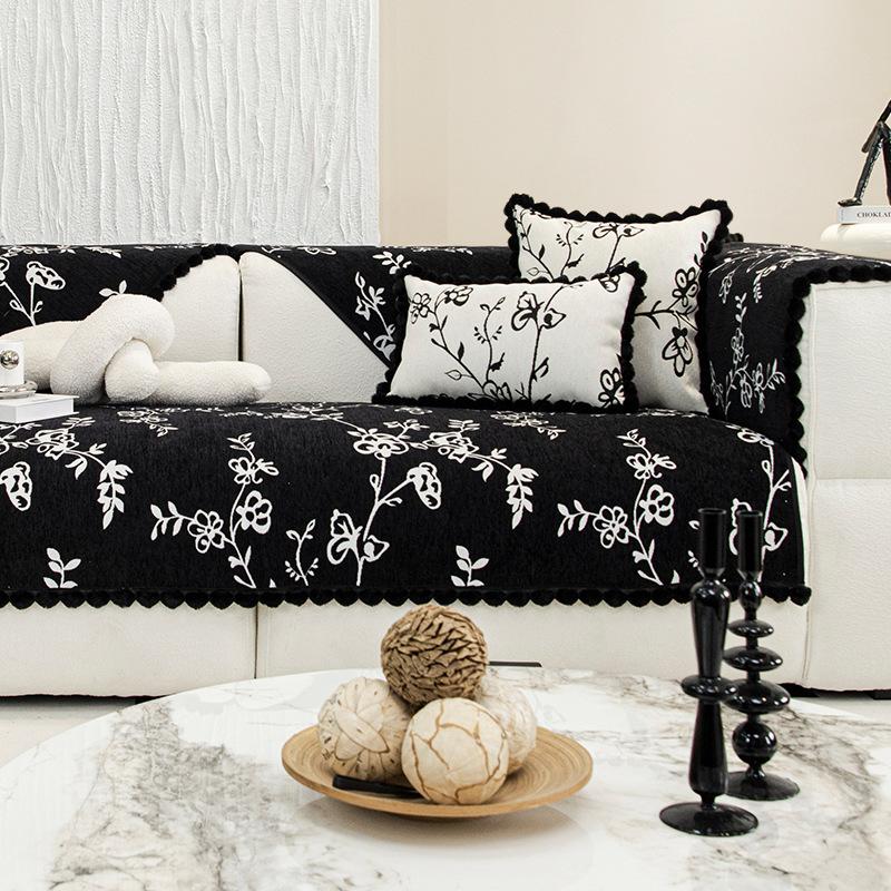 Подушка для дивана из синели, универсальный противоскользящий кожаный чехол для дивана, минималистичный ретро-стиль, чехлы для сидений, тканевые полотенца