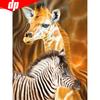 5D DIY Diamond Painting Animal Giraffe and Zebra Full Round Rhinestone Picture Embroidery