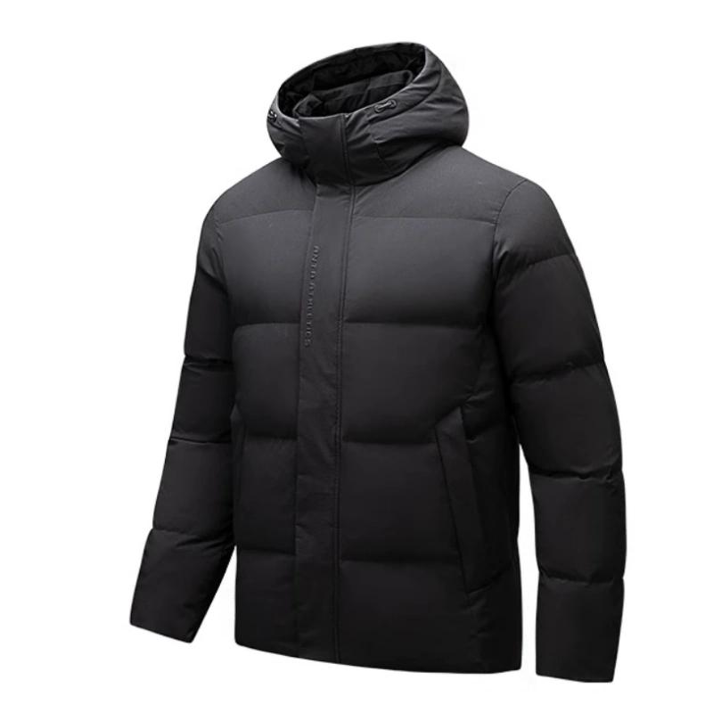 Anta Solid Color Zipper Hooded Versatile Casual Down Jacket Men Outerwear 152447967-5
