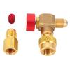Cooling Fluid Charging Valve 90 Degree Brass Alloy HVAC Control Valve for R22 R32 R410