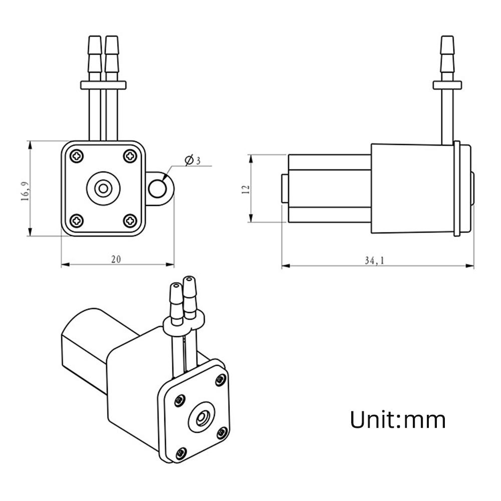 GROTHEN Peristaltic Pump Dosing Pump Mini Pump Liquid Self-priming Water Pump Silicone Tube for