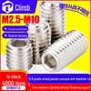 12.9 Grade Headless Nickel-Plated Hex Socket Set Screw, Concave End, M2.5-M5.