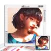 Popular 5D Diy Cross Stitch Cartoon Girl Avatar Painting Full Drill Cross-Stitch Crafts Kit Wall Sticker Home Decor