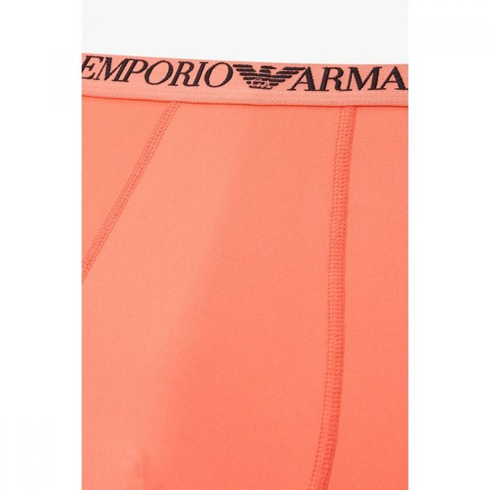 Emporio Armani Мужские глянцевые трусы-слипы с блоками контрастного цвета и логотипом, набор из 2 штук 08161120