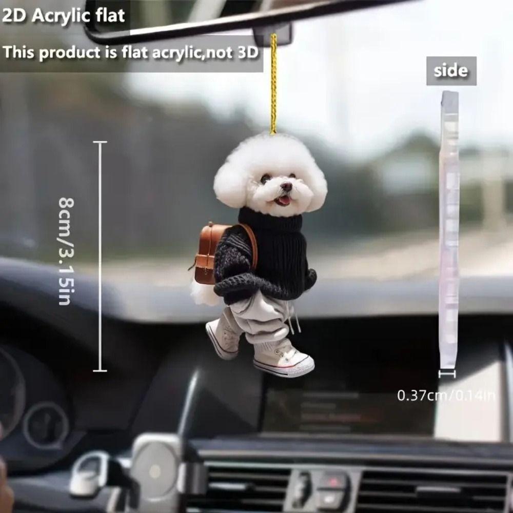 Креативные подвески для автомобиля Щенок Человек Рюкзак Акриловая плоская подвеска для автомобиля