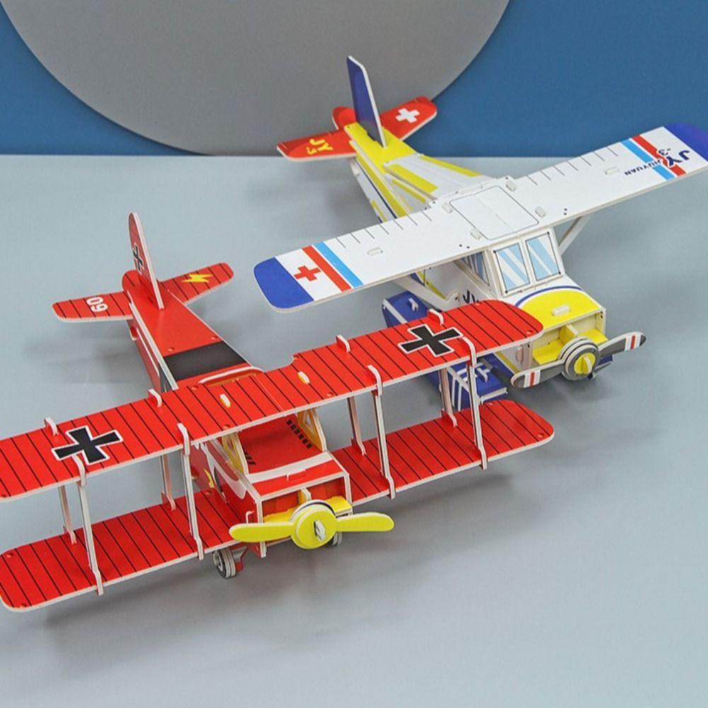 Handmade Airplane Puzzle 3D Education Puzzles Game Montessori Toys  Kids