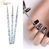 3-Piece Glitter Nail Art Liner Pen Set with Transparent Acrylic Penholder