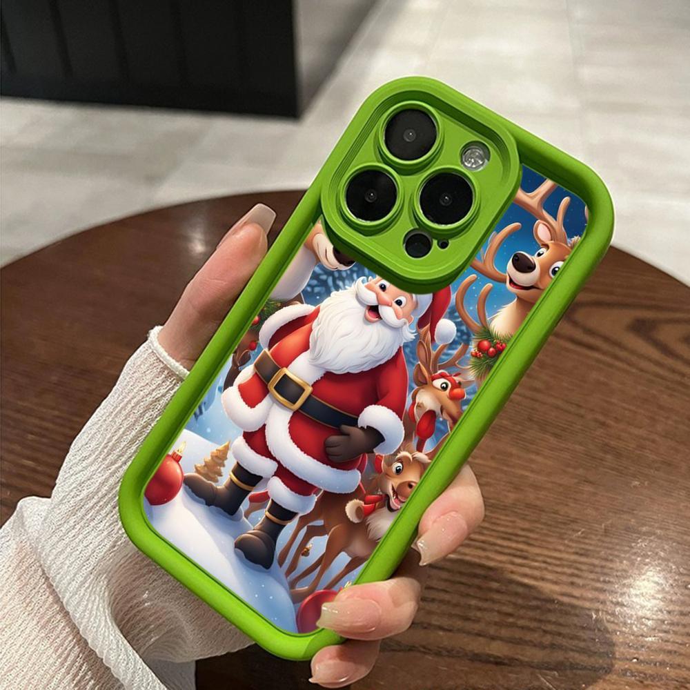 Чехлы для телефонов Ae119 Merry Christmas Santa art design для iPhone 16 14 13 11 Pro Max 15 7 8 6 Plus 12 mini XR XS Max SE Angel Eye Ladder Protective Cover
