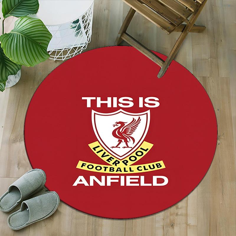 1pc L-Liverpool Carpet, Round Rug, Comfortable, Suitable for Entryways, Living Rooms, Office, And Bedrooms, Christmas Decoration