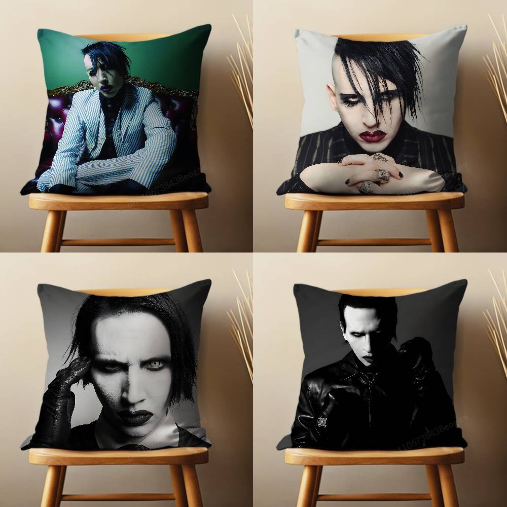 Наволочка для декоративной подушки с изображением певца M-Marilyn M-Manson Для 45*45см, 55*55см, 30*30см Для домашнего декора спальни И Защитник
