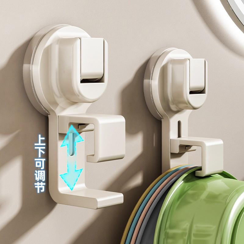 Suction Cup Bathroom Sink Hook Holder Plastic Basin Storage Wall Mount No Drill Modern Aluminum Single
