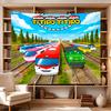 Train Adventure: Titipo's Journey Large Wall Tapestry,Ideal for Office Backdrops, Holiday Gifts, Home Decor (Living Room, Bedroom, Dorm, Parties), and