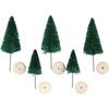Decorative Objects - Small Nylon Trees - Green - Wooden Base - Christmas Decoration