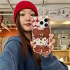 Ins корейский осенне-зимний чехол для iPhone 11pro милый красно-клетчатый граффити-медведь 11 мультяшный чехол 11ProMax