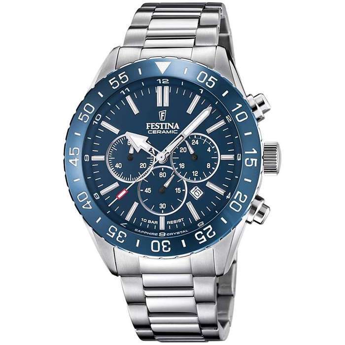 Montre - FESTINA - Ceramic F20575/2 - Homme - Quartz - Étanche 5 Atm - Cadran Bleu